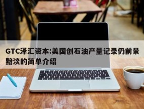 GTC泽汇资本:美国创石油产量记录仍前景黯淡的简单介绍