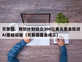 贝莱德、微软计划设立300亿美元基金投资AI基础设施（贝莱德基金成立）