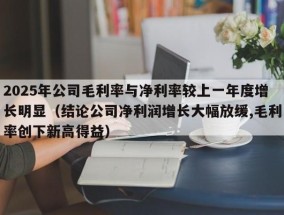 2025年公司毛利率与净利率较上一年度增长明显（结论公司净利润增长大幅放缓,毛利率创下新高得益）