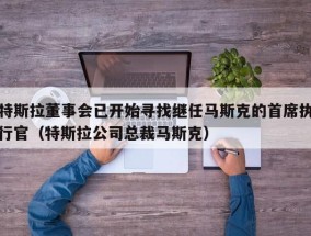 特斯拉董事会已开始寻找继任马斯克的首席执行官（特斯拉公司总裁马斯克）