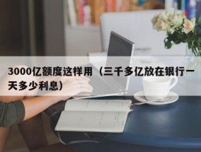3000亿额度这样用（三千多亿放在银行一天多少利息）