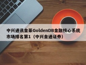 中兴通讯金篆GoldenDB金融核心系统市场排名第1（中兴金通证券）